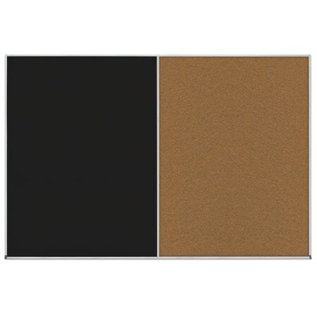 United Visual Products Enclosed Corkboard, 1 Door, 24"x36", 4" Fra UV3408-BLACK-AMETHY